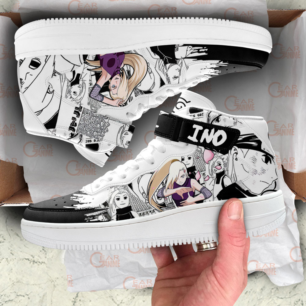Ino Yamanaka Sneakers Air Mid Custom Anime Shoes Mix Manga