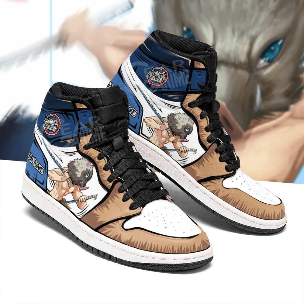 Inosuke Demon Slayer Anime 1 High Top Air Jordan Sneaker, Air Jordan Hightop