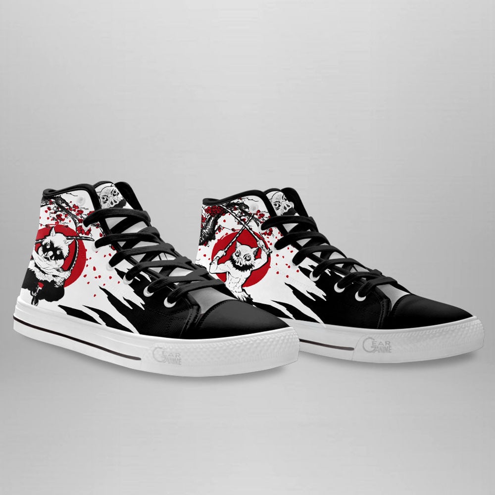 Inosuke High Top Shoes Custom Demon Slayer Anime Sneakers Japan Style