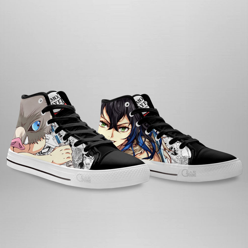Inosuke High Top Shoes Demon Slayer Custom Anime Sneakers Mix Manga
