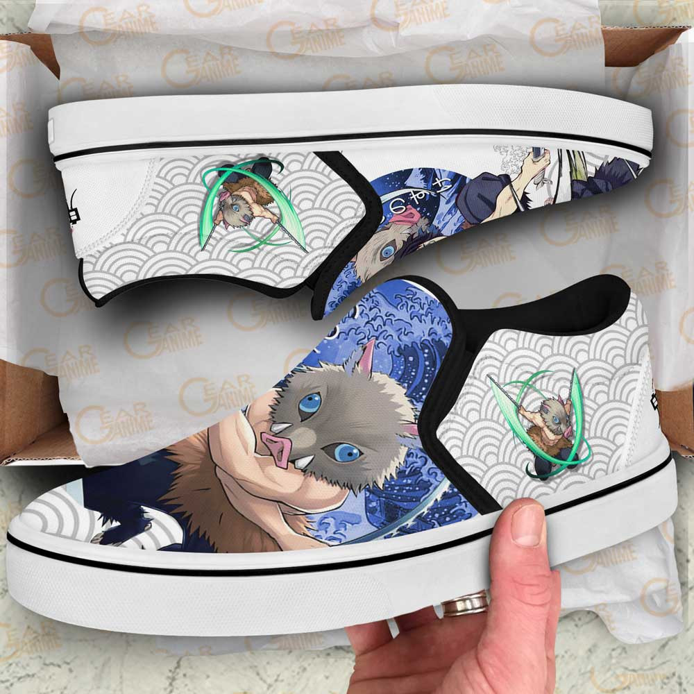 Inosuke Slip-On Shoes Canvas Custom Anime Demon Slayer Shoes