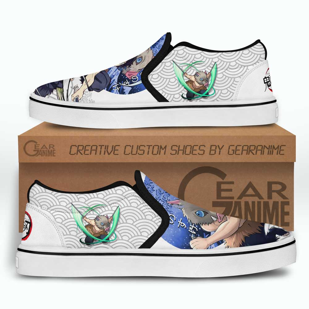 Inosuke Slip-On Shoes Canvas Custom Anime Demon Slayer Shoes