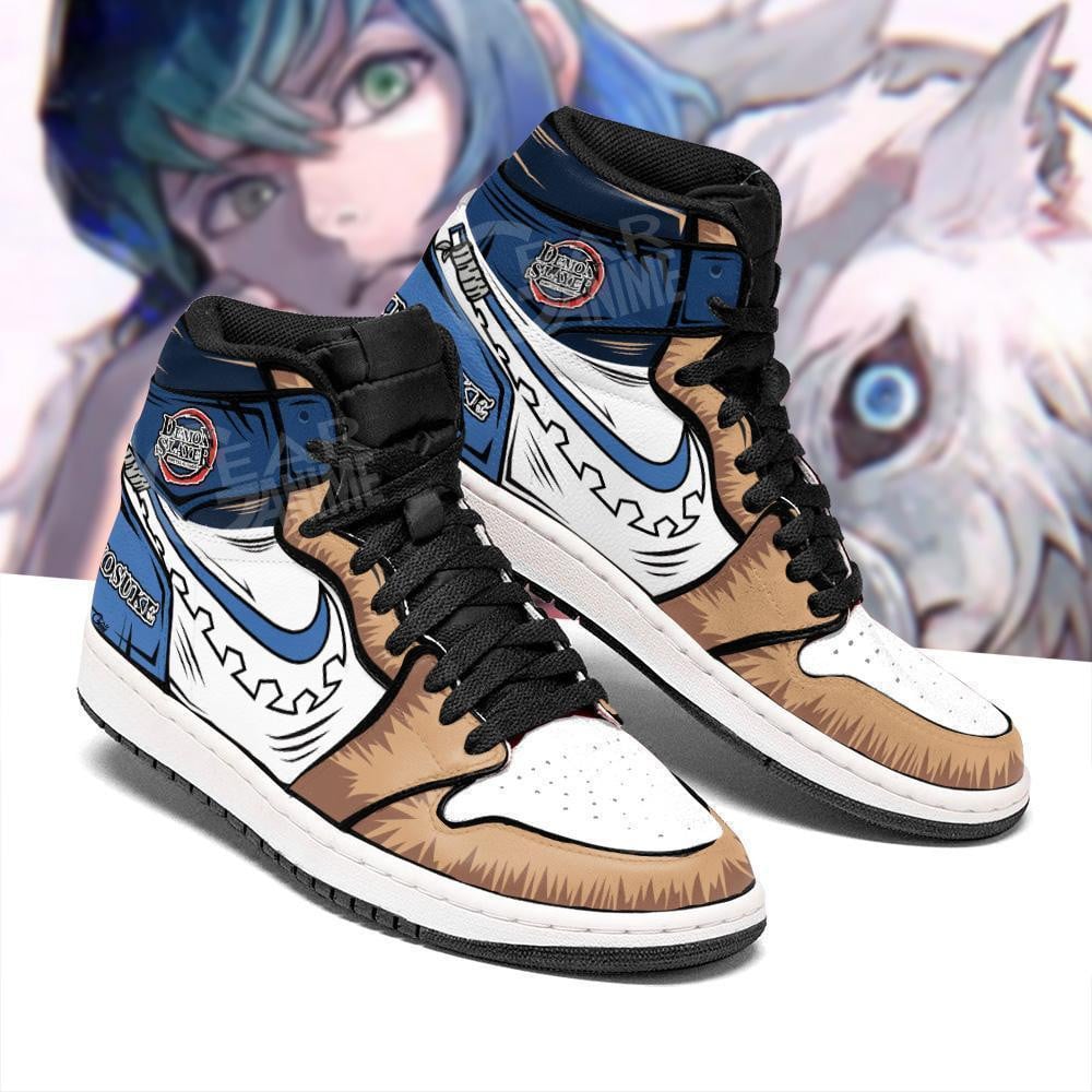 Inosuke Sneaker Boots J1 No Pic Demon Slayer Shoes Anime Fan Gift, Air Jordan Hightop