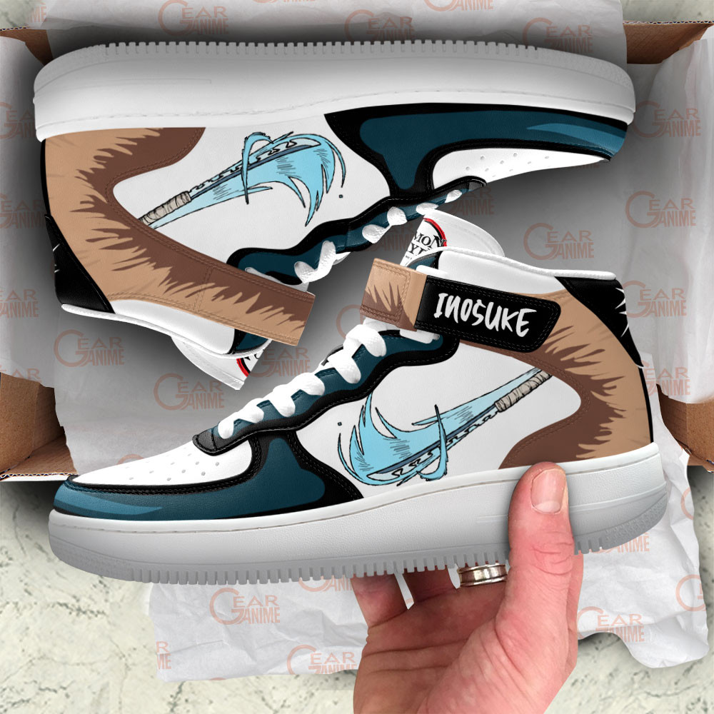 Inosuke Sneakers Air Mid Custom Anime Demon Slayer Shoes