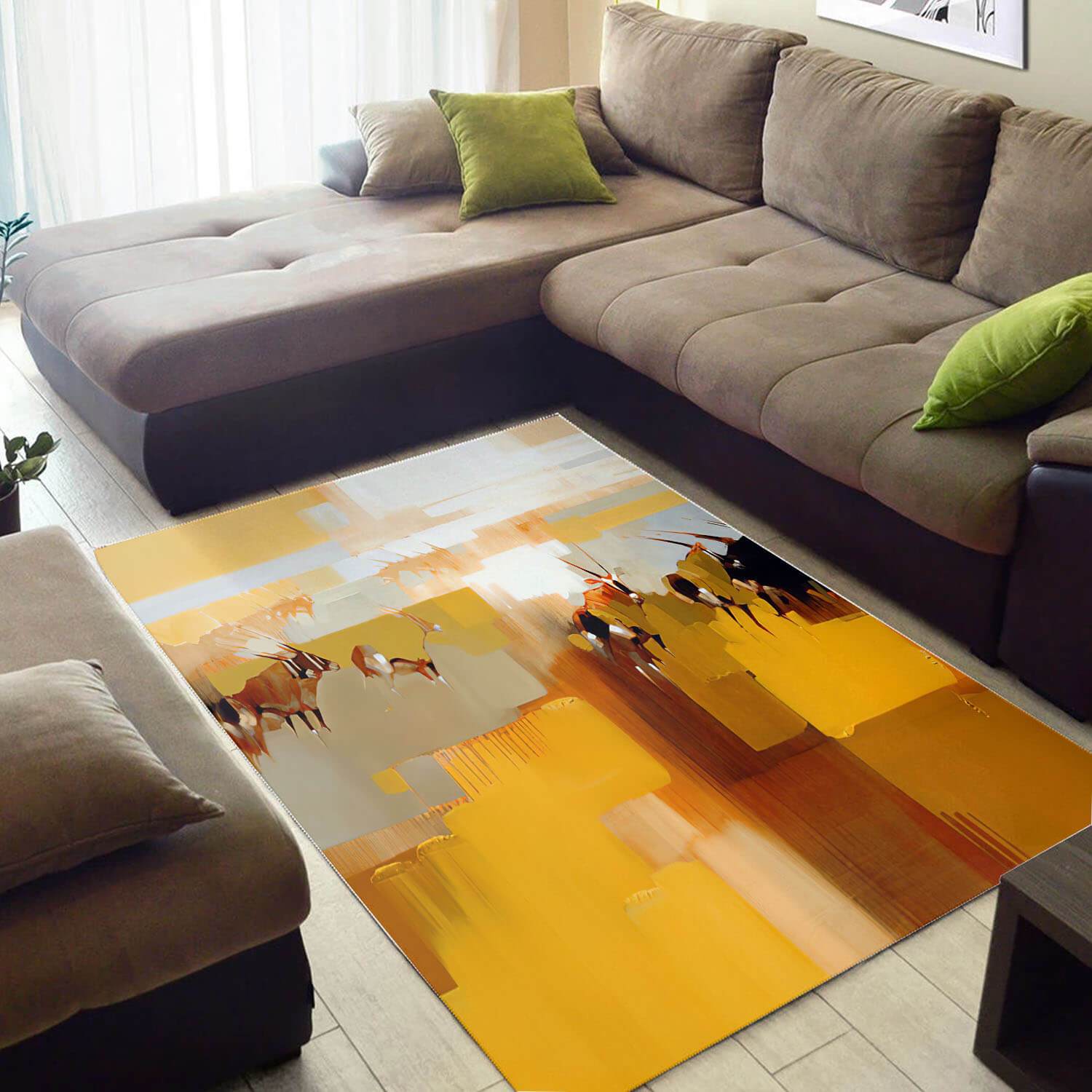Inspired African Abstract Natural Hair South Animals Themed Carpet Living Room Rectangle Rug