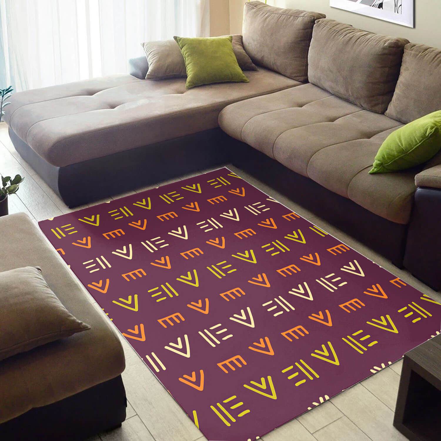 Inspired African American Attractive Afrocentric Pattern Art Themed Carpet Home Rectangle Rug