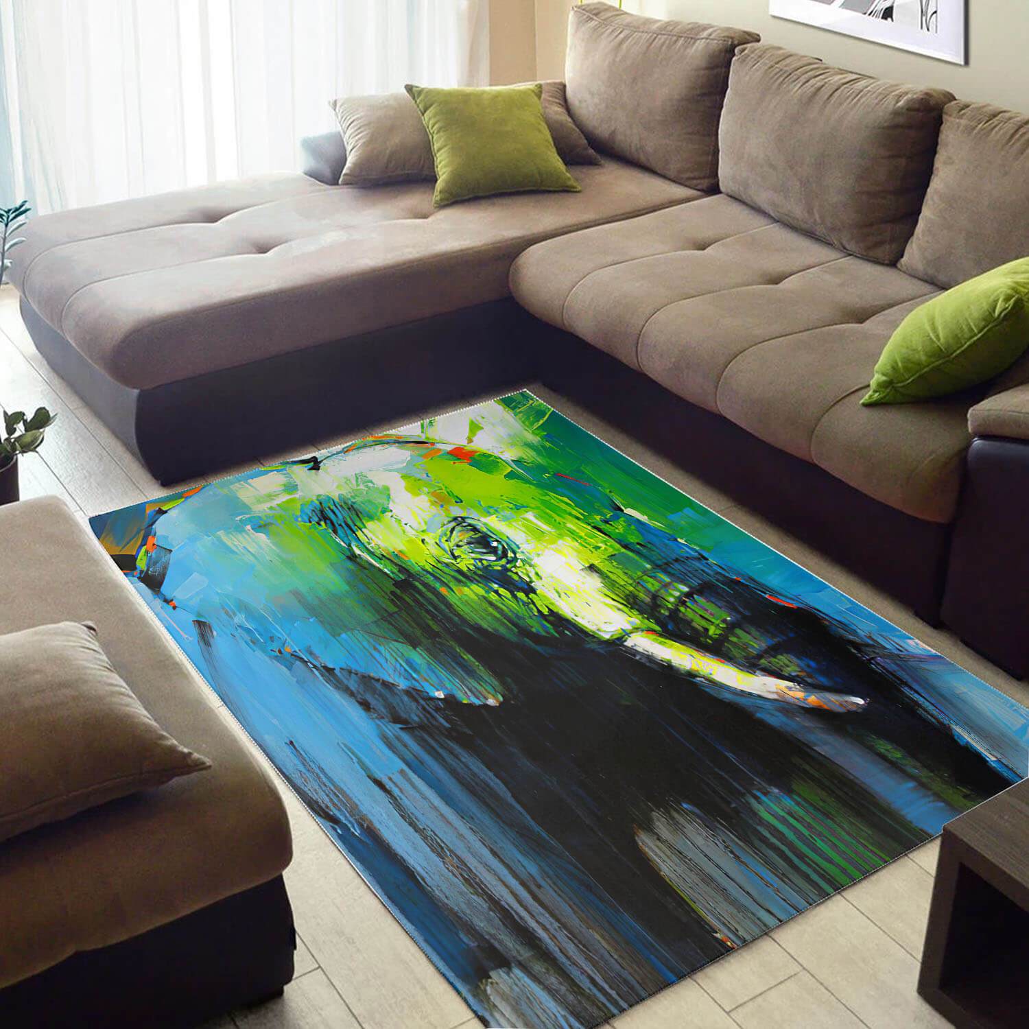 Inspired African American Beautiful Afro South Animals Large Living Room Rectangle Rug