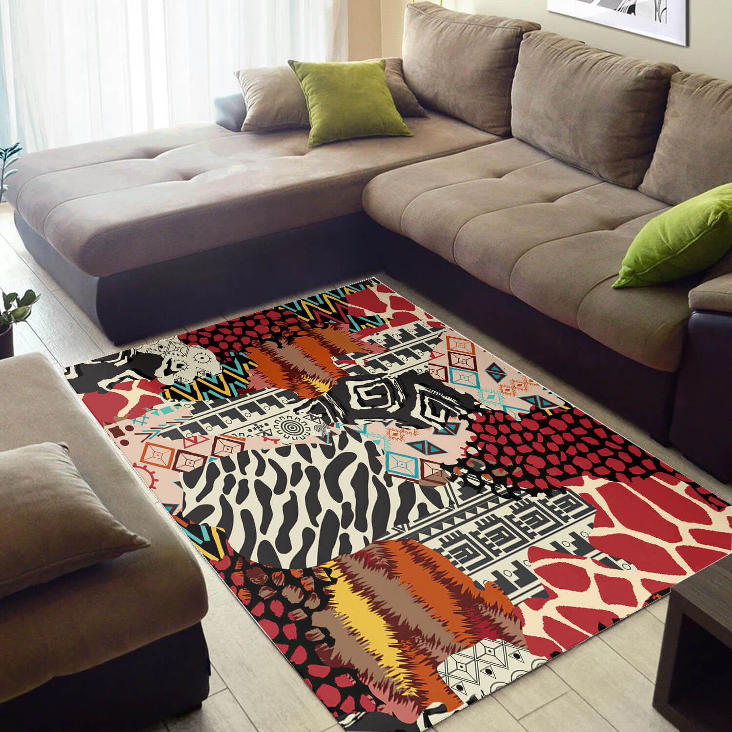 Inspired African American Beautiful Afrocentric Ethnic Seamless Pattern Themed Living Room Rectangle Rug