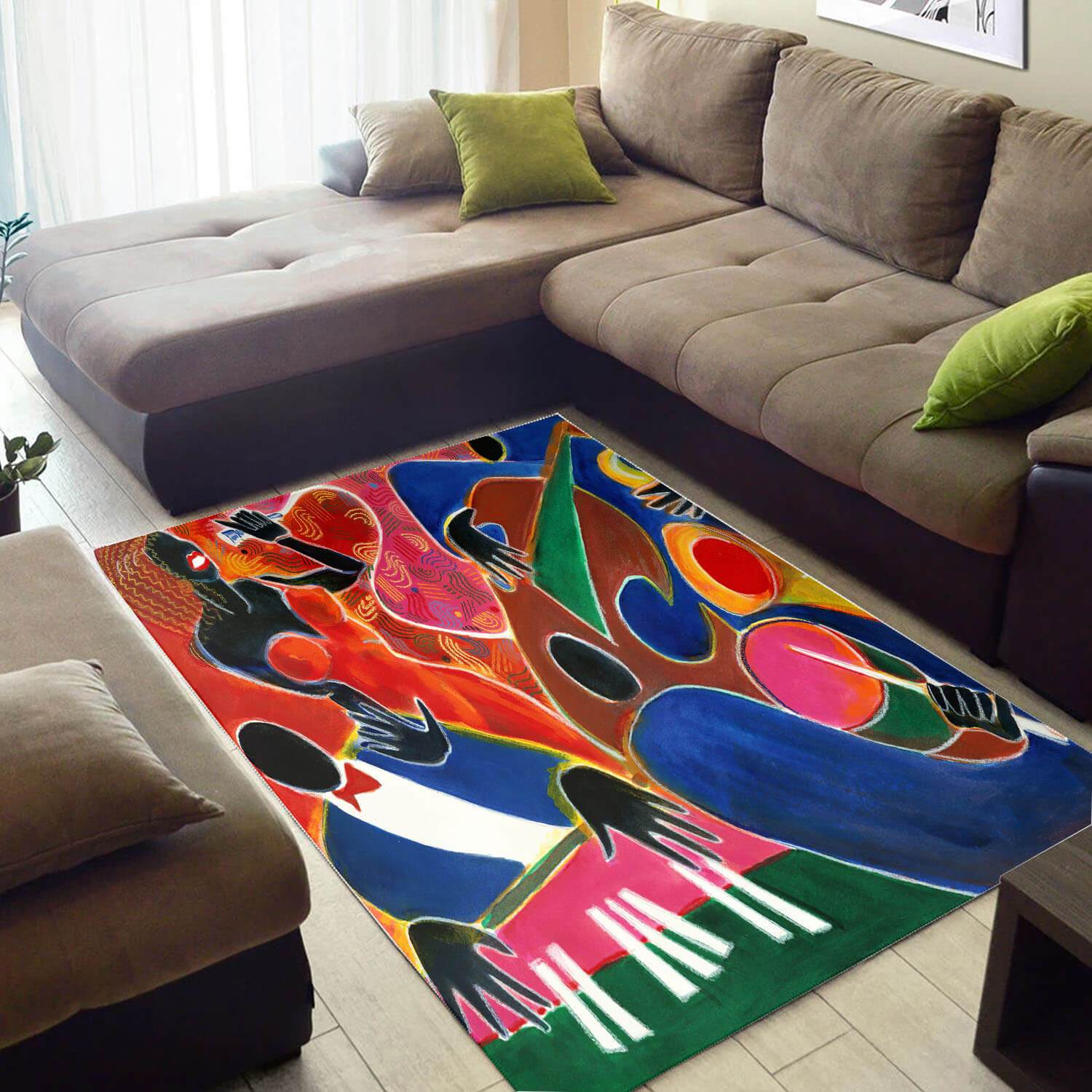 Inspired African American Cute Print Black Girl Large Room Rectangle Rug