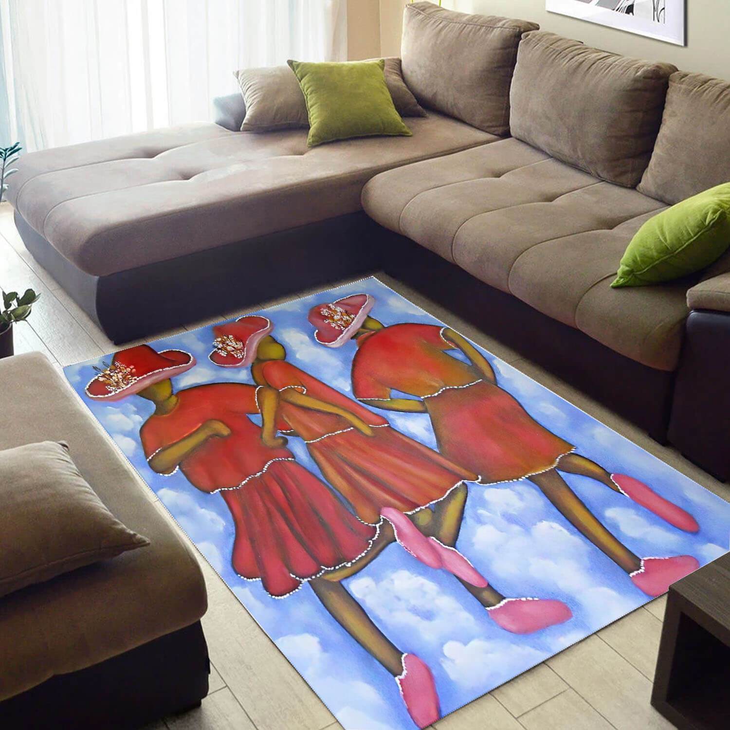 Inspired African American Pretty Afro Lady Style Area Living Room Rectangle Rug