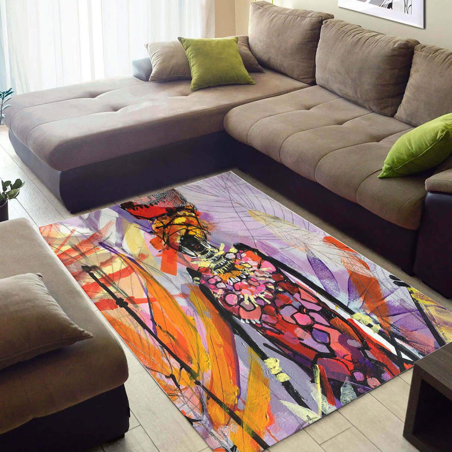 Inspired African American Pretty Afrocentric Afro Woman Carpet Style Rectangle Rug