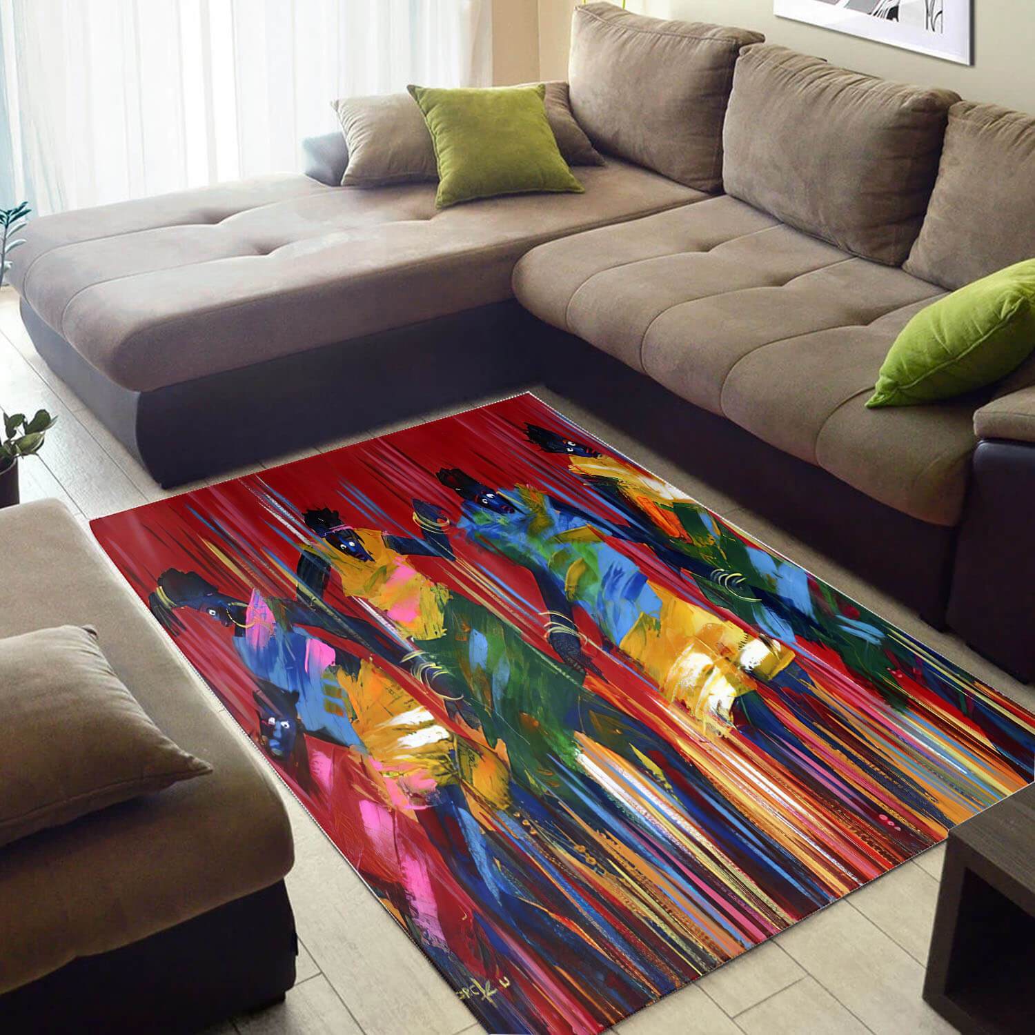 Inspired African American Pretty Afrocentric Woman Large Style Rectangle Rug