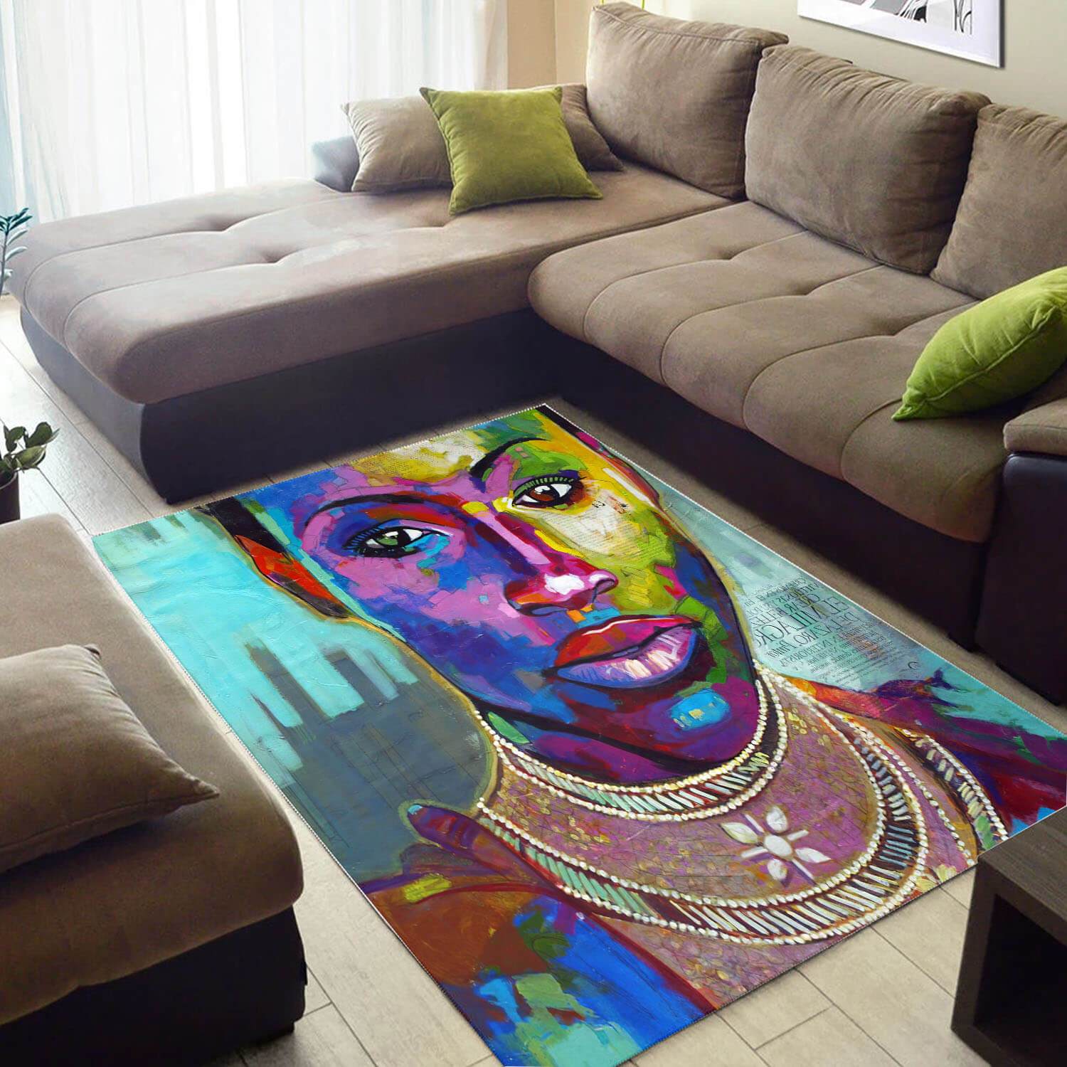 Inspired African American Pretty Black Queen Style Floor Home Rectangle Rug