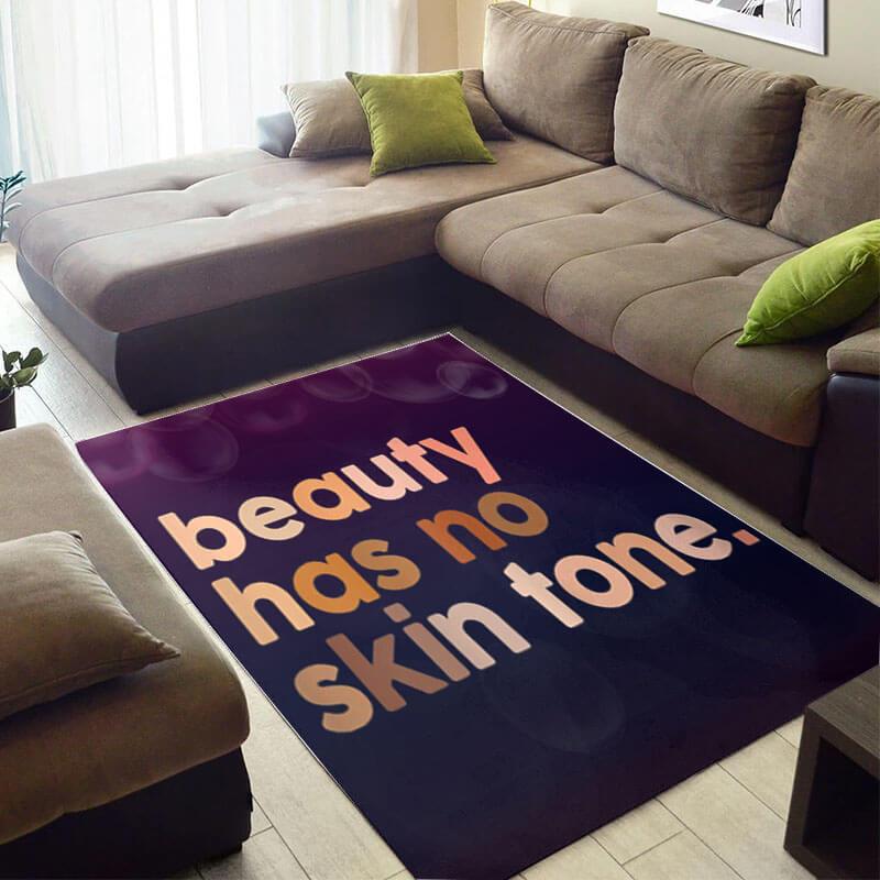 Inspired African American Pretty Style Afro Girl Beauty Has No Skin Tone Floor Living Room Rectangle Rug