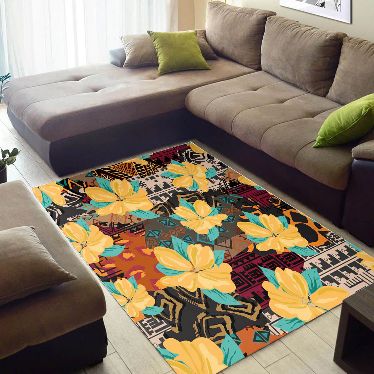 Inspired African Beautiful Afro American Ethnic Seamless Pattern Style Home Rectangle Rug