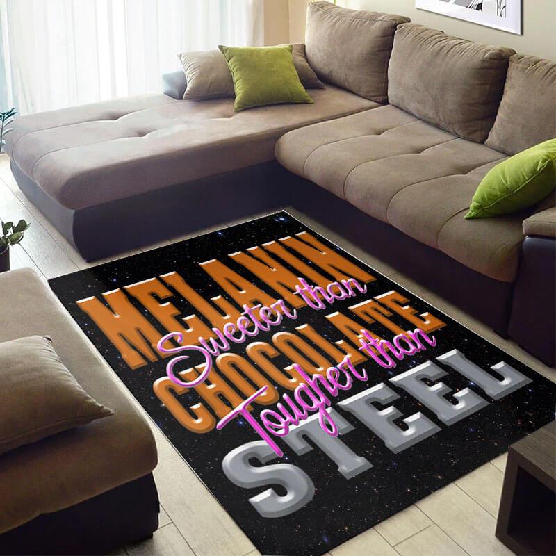 Inspired African Beautiful American Black Art Lady Melanin Chocolate Large Carpet House Rectangle Rug