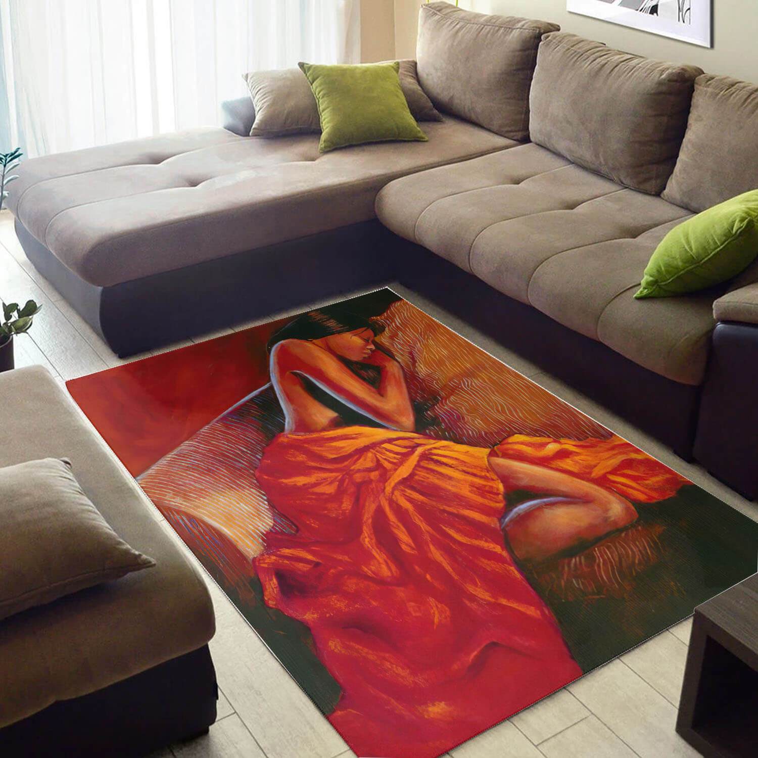 Inspired African Beautiful Themed Melanin Afro Woman Large Home Rectangle Rug