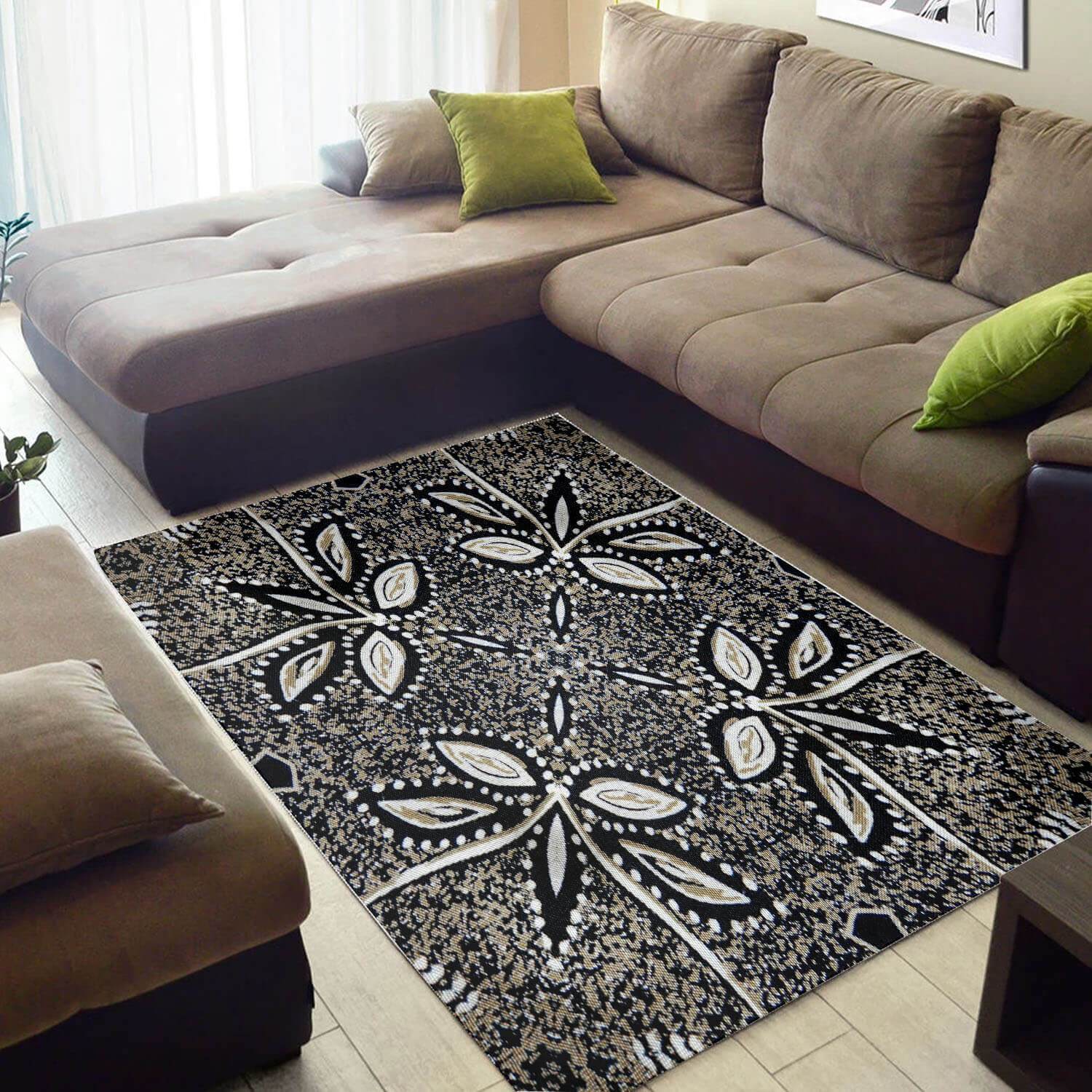 Inspired African Colorful Print Afrocentric Pattern Art Large Living Room Rectangle Rug