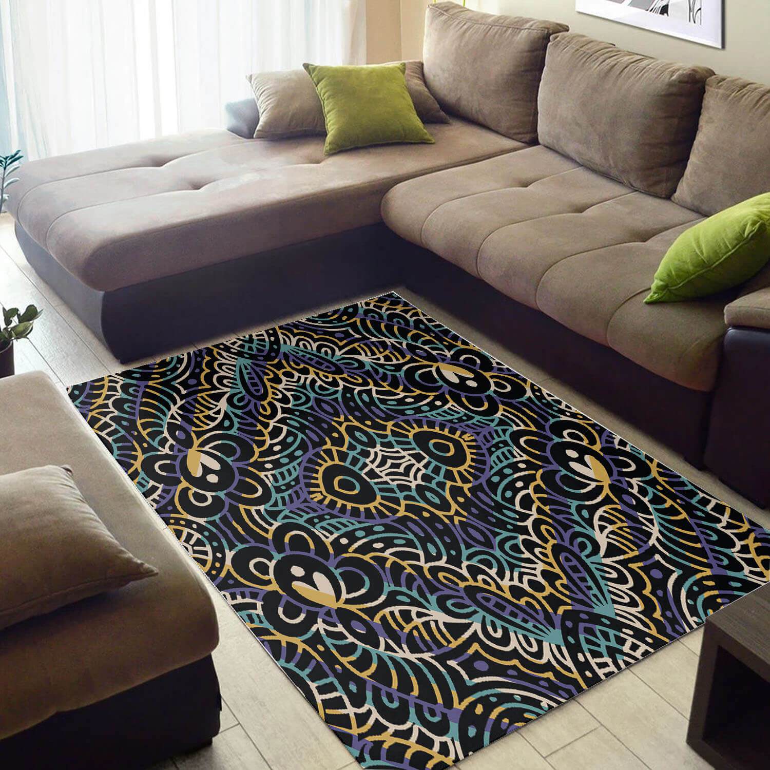 Inspired African Cool American Art Afrocentric Pattern Themed Carpet Style Rectangle Rug