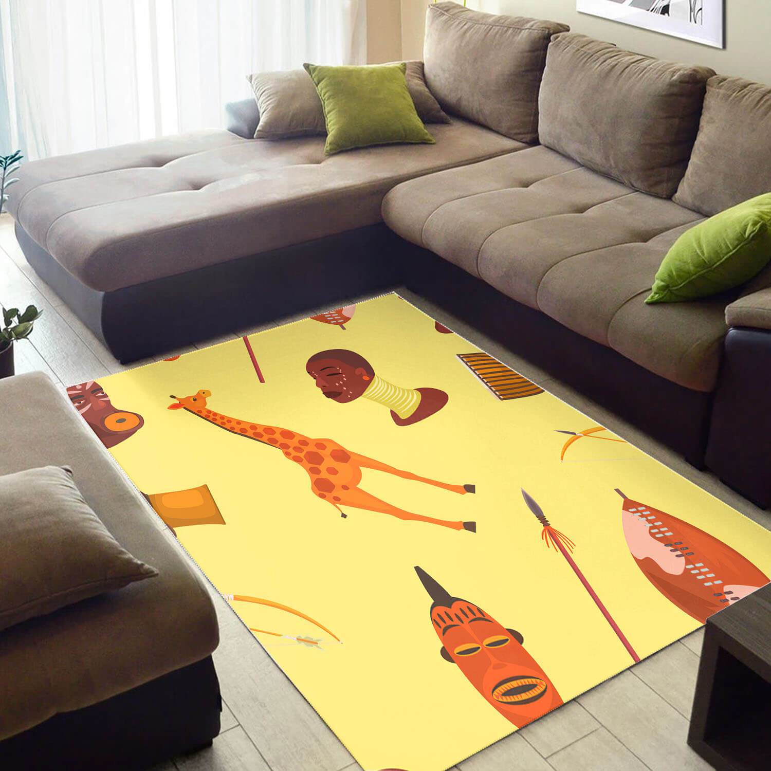 Inspired African Perfect American Seamless Pattern Themed Carpet Living Room Rectangle Rug