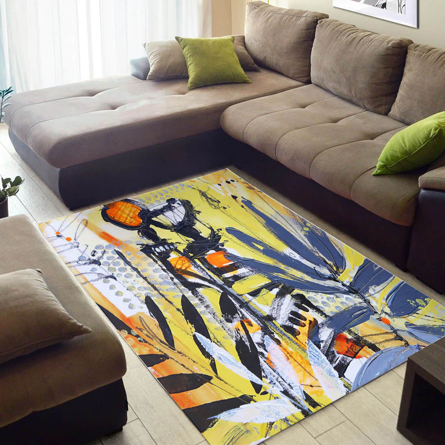 Inspired African Pretty Afrocentric Melanin Girl Design Floor Living Room Rectangle Rug