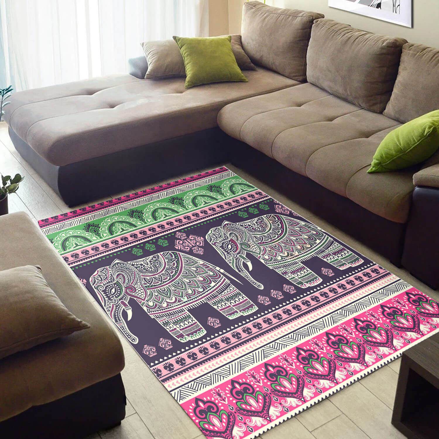 Inspired African Style Adorable Animals Themed Carpet Living Room Rectangle Rug