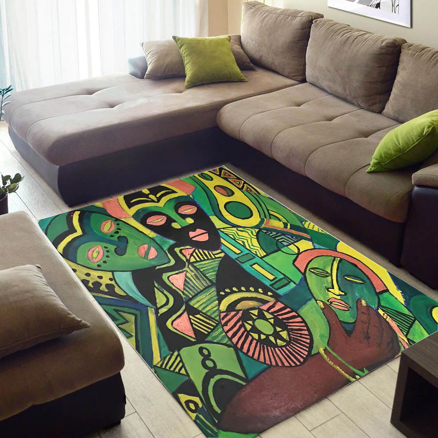 Inspired African Unique Afrocentric Art Style Carpet Room Rectangle Rug