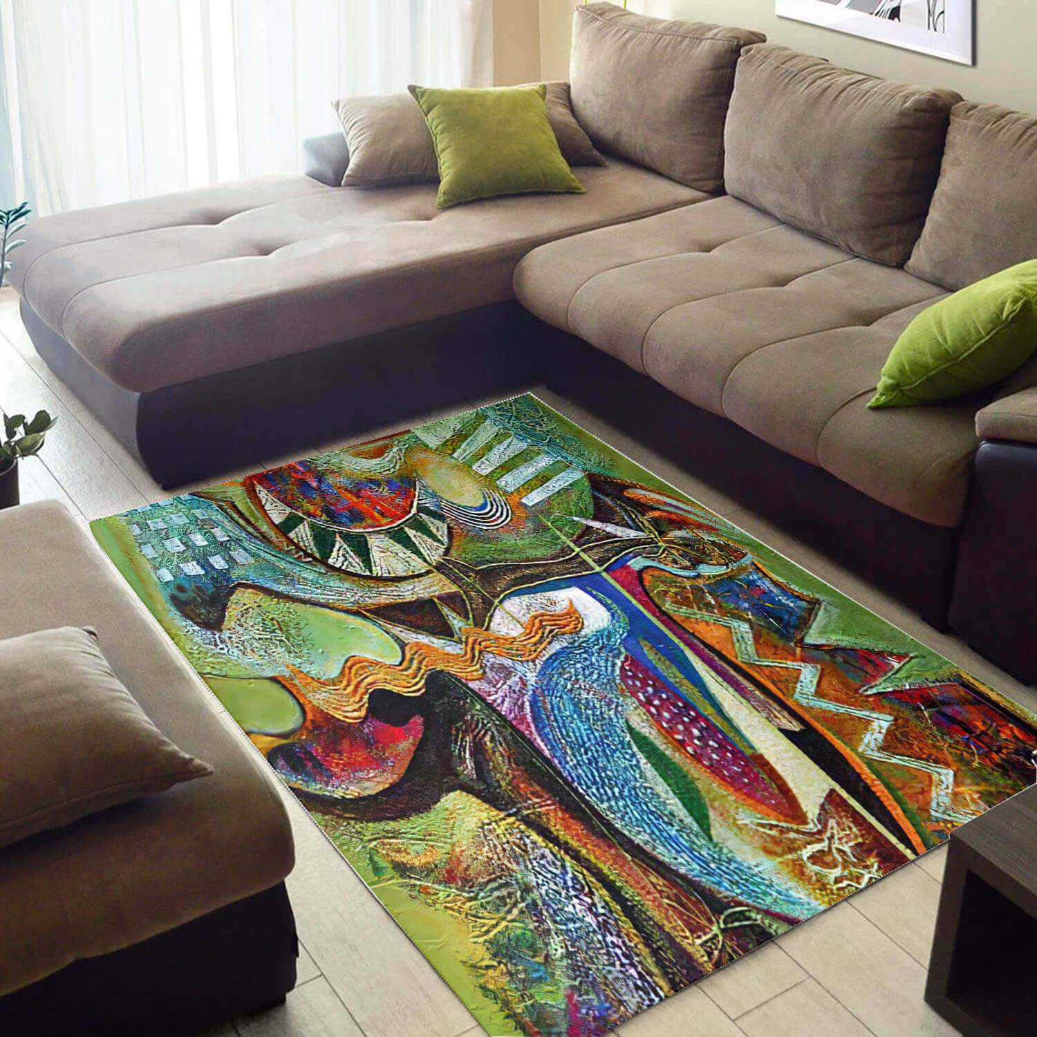 Inspired African Unique American Black Art Afrocentric Pattern Large Style Rectangle Rug