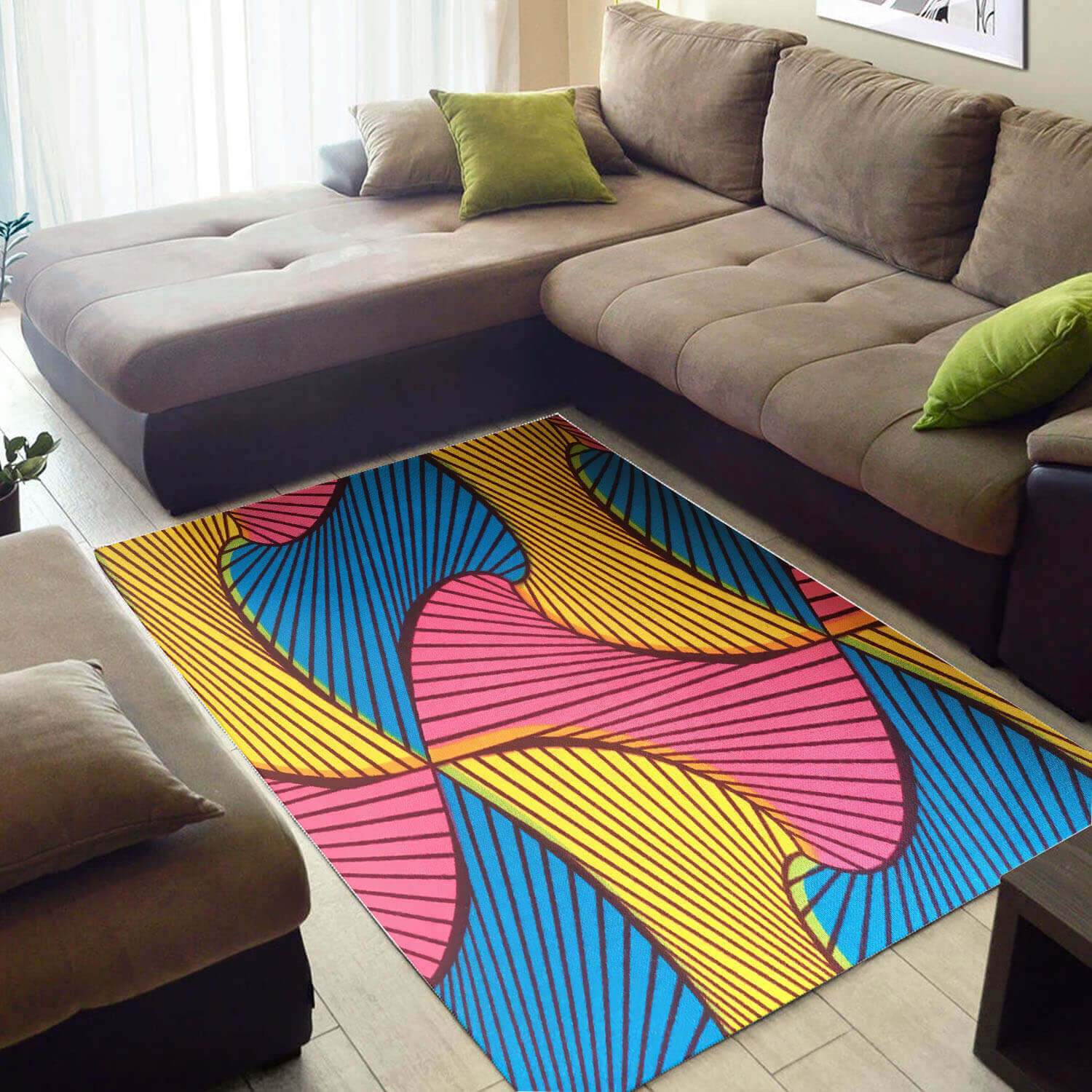 Inspired African Vintage Print Afrocentric Art Carpet Themed Home Rectangle Rug