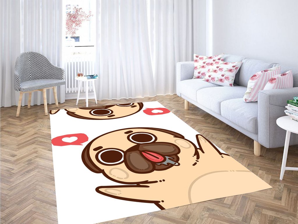 Instagram Love Dog Living Room Modern Carpet Rectangle Rug