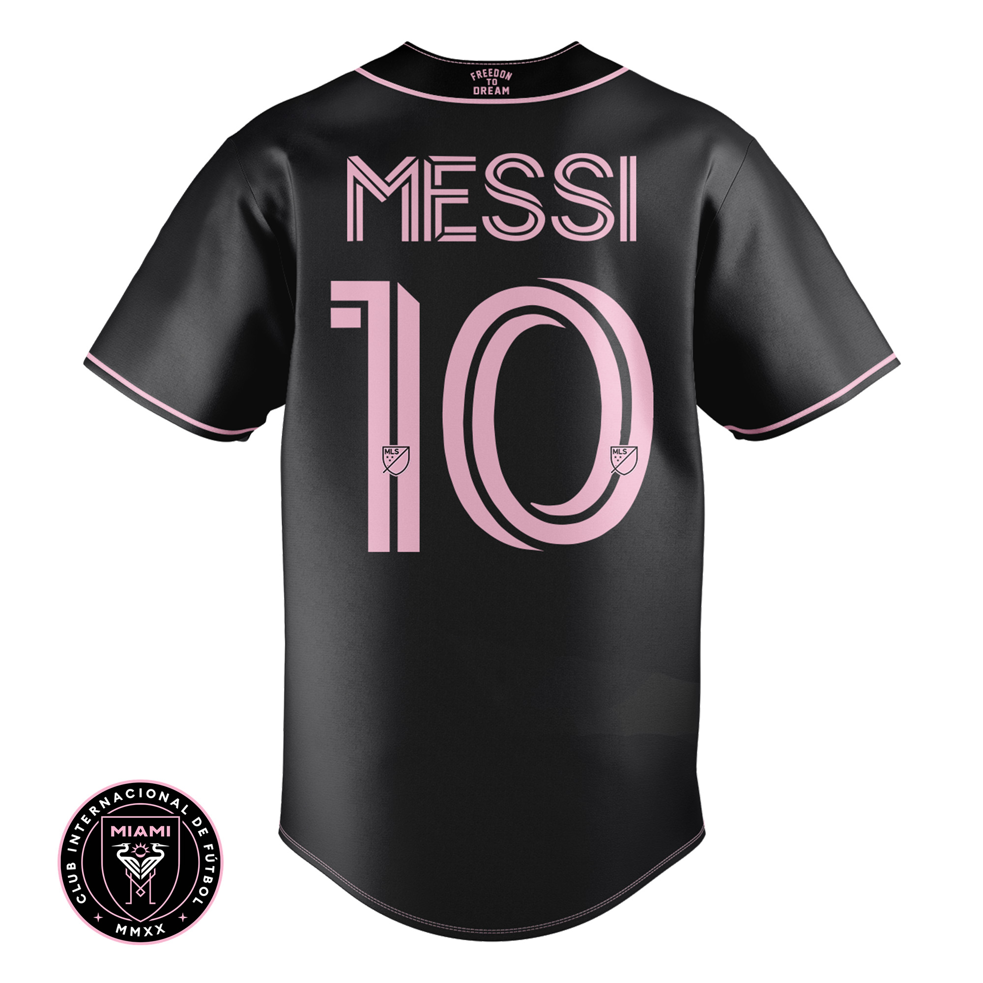 Inter Miami Leo Messi Black Baseball Jersey Ver1