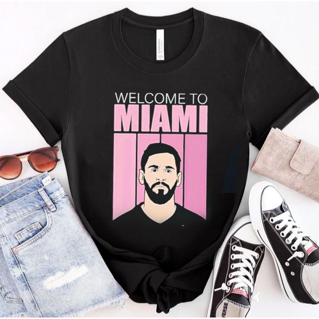 Inter Miami Team T-Shirt With Leo Messi Design
