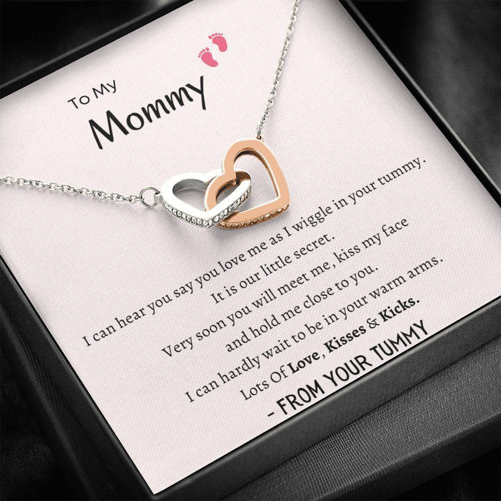 Interlocking Hearts Necklace Birthday Gift For Mom Hearts Are One
