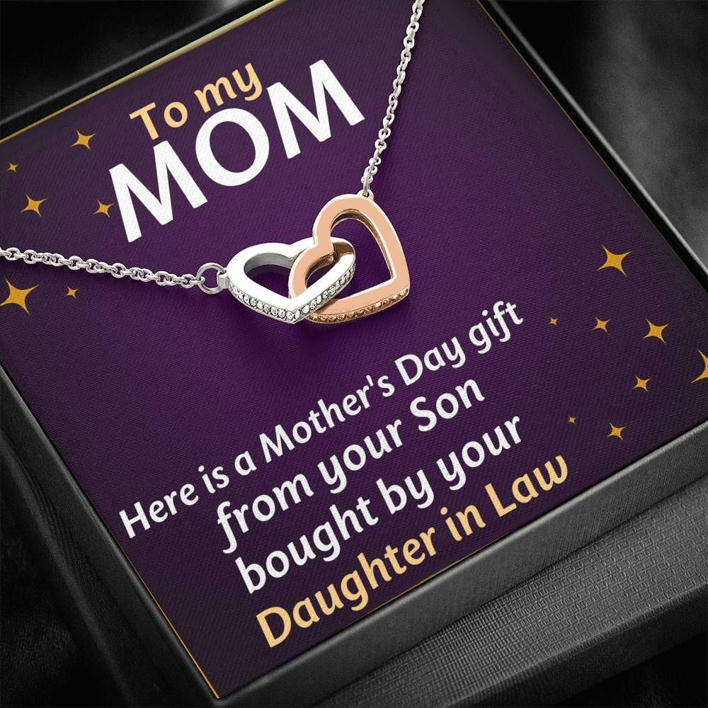 Interlocking Hearts Necklace Dauhgter Gift For Mom In Law Love You