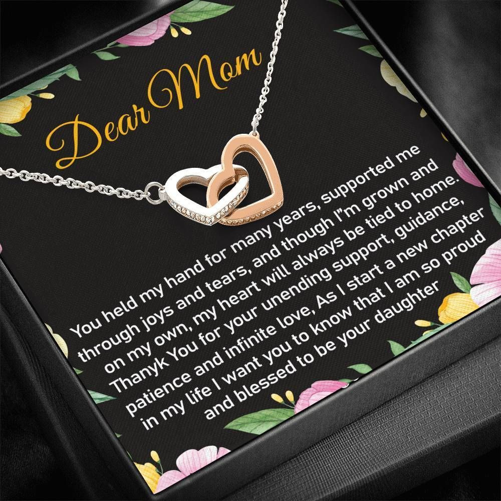 Interlocking Hearts Necklace Gift For Mom Blessed To Be Your Daughter