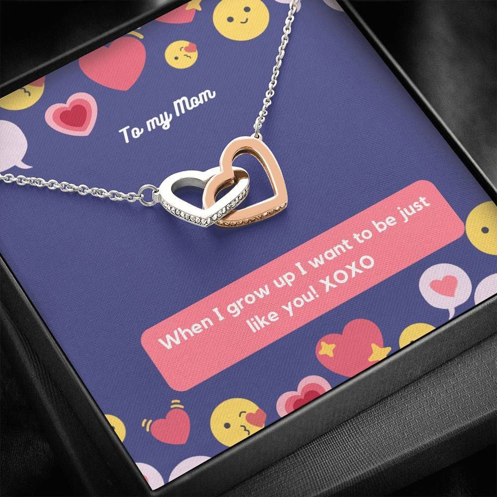 Interlocking Hearts Necklace Gift For Mom When I Grow Up