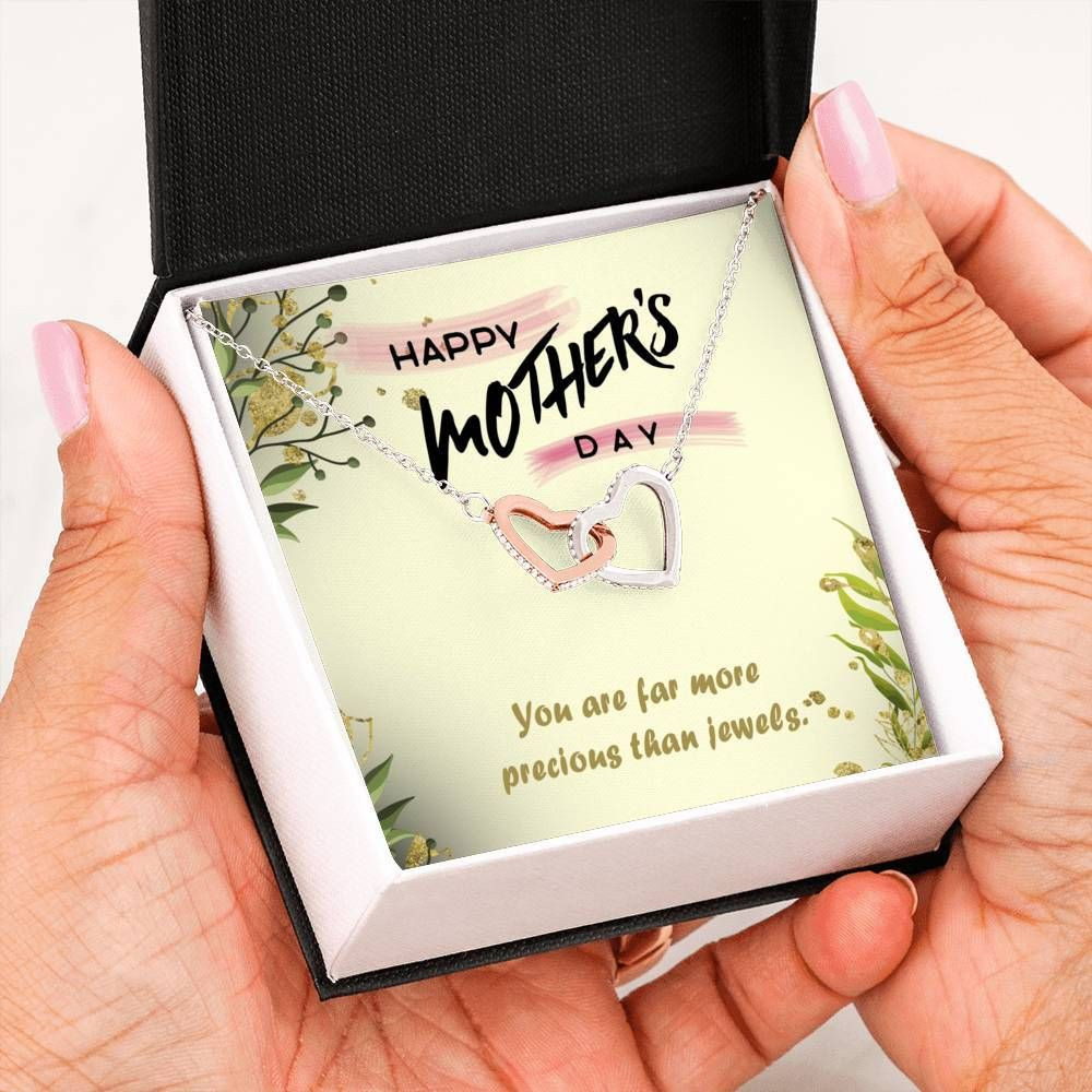 Interlocking Hearts Necklace Giving For Mom Happy Mother’s Day