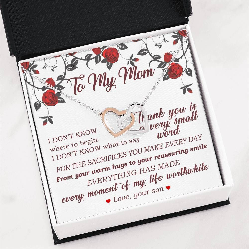 Interlocking Hearts Necklace To Mom From Son