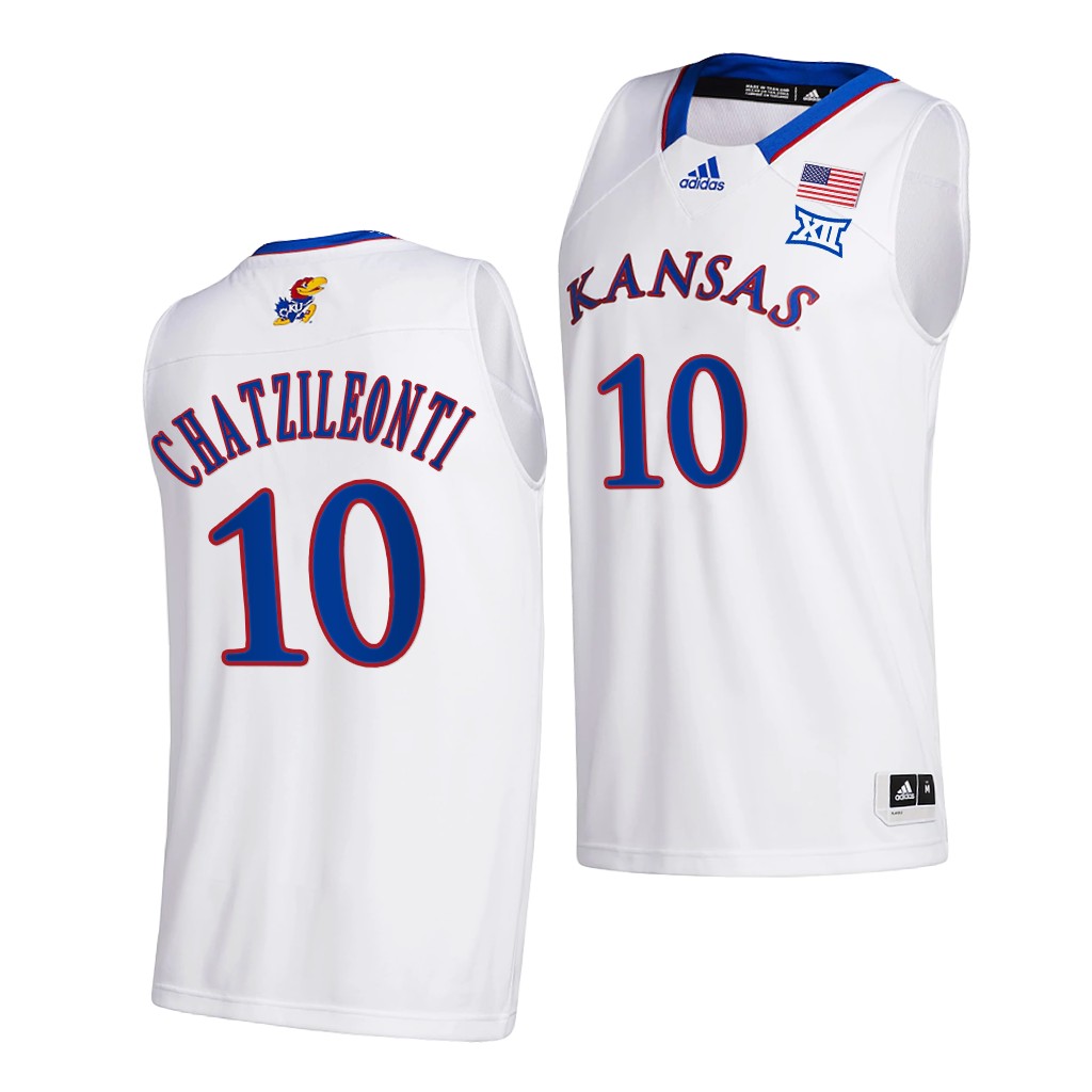 Ioanna Chatzileonti #10 Kansas Jayhawks Women's White Jersey 2022 NCAA