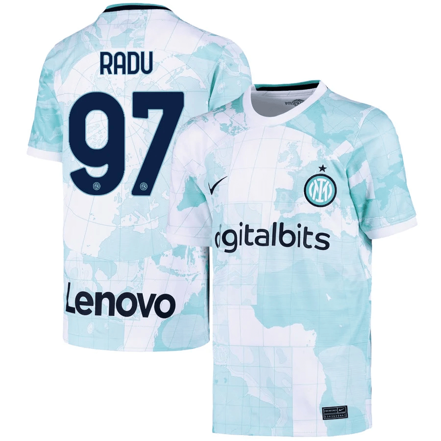 Ionu? Radu 97 Inter Milan 2022/23 Away Jersey – Youth, Light Green