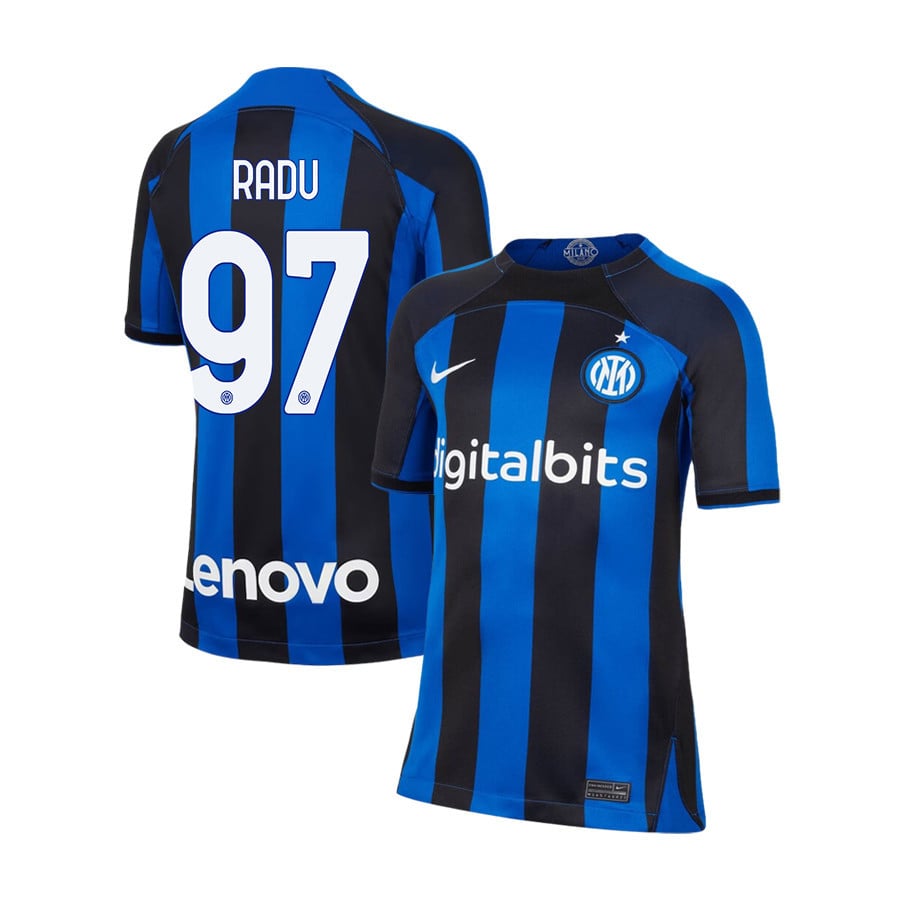Ionu? Radu 97 Inter Milan 2022/23 Home Jersey – Youth, Black/Blue