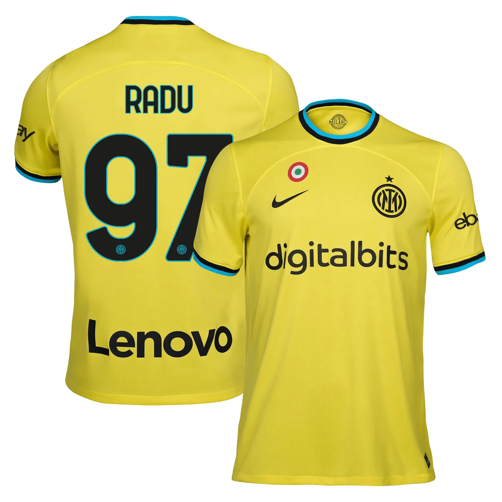 Ionu? Radu 97 Inter Milan 2022/23 Third Men Jersey – Yellow