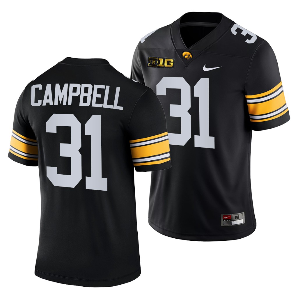 Iowa Hawkeyes 31 Jack Campbell Black 2021-22 College Game Jersey Men