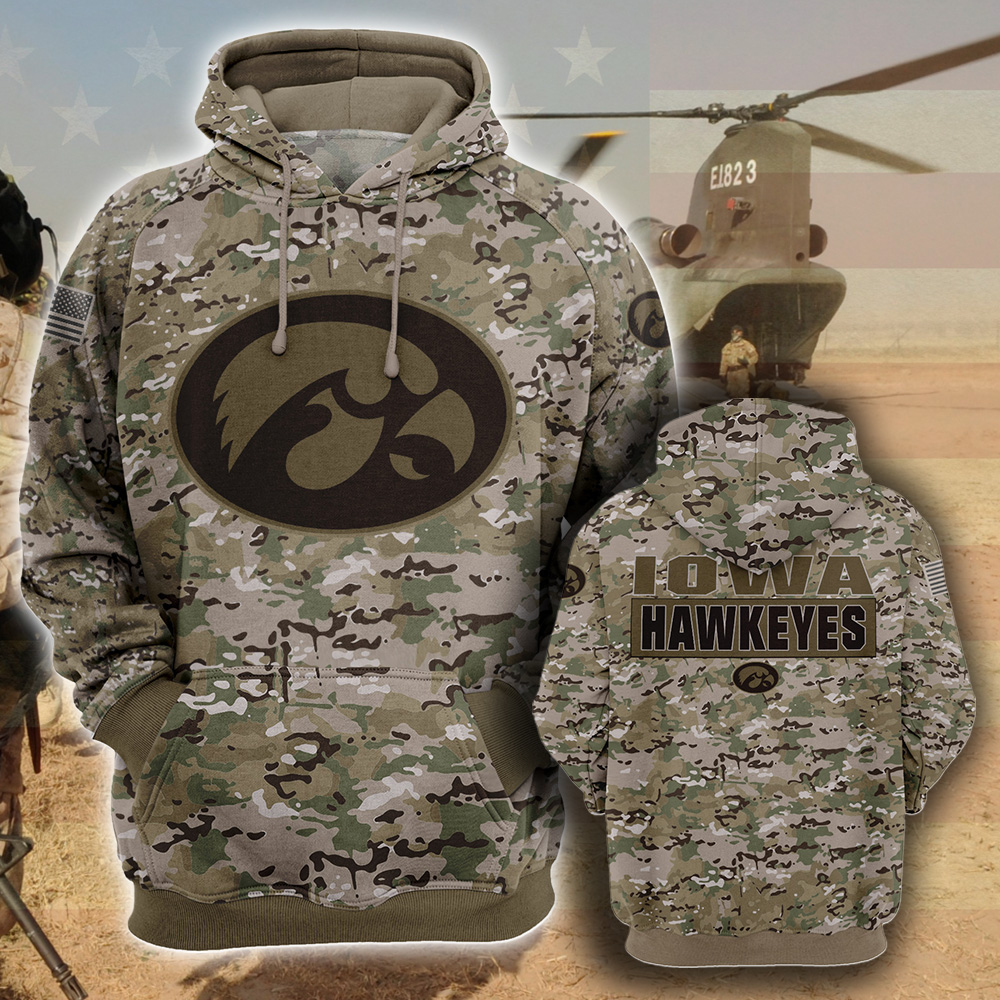 Iowa Hawkeyes 3D Hoodie Camo Style Gift For Fans