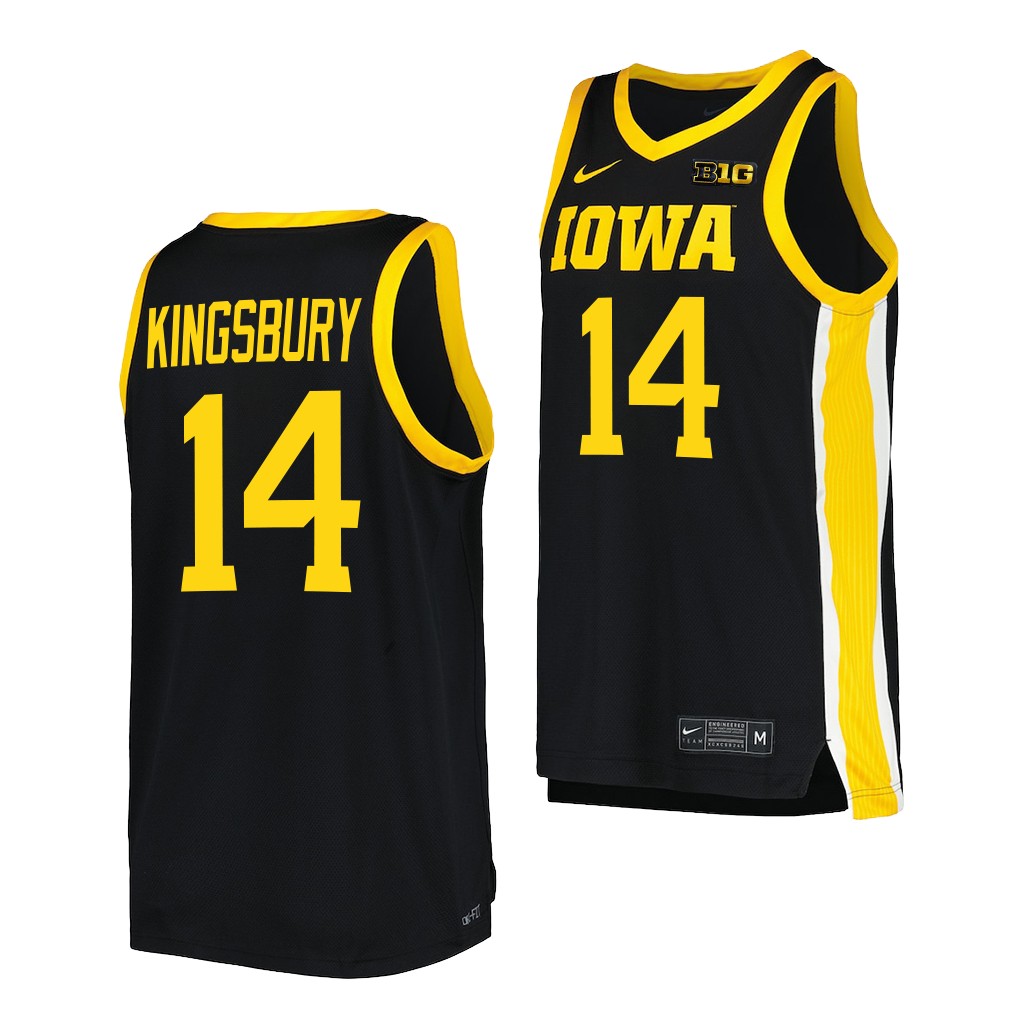 Iowa Hawkeyes Carter Kingsbury Black #14 Jersey 2022-23 College