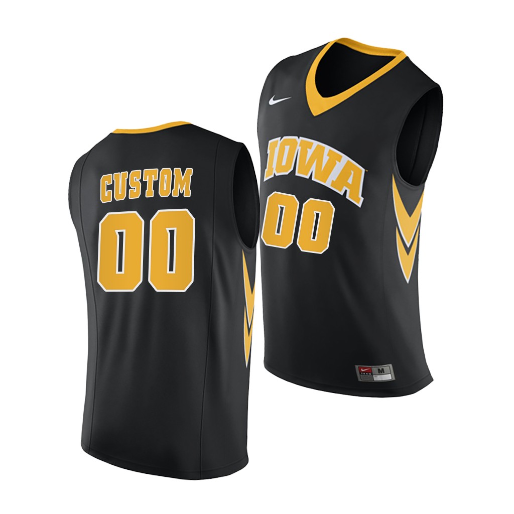 Iowa Hawkeyes Custom Black 2020-21 College Jersey Men