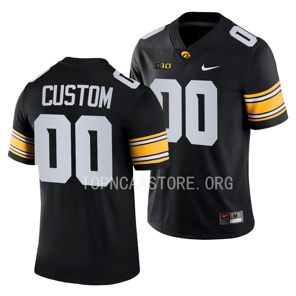 Iowa Hawkeyes Custom Jersey 2022 College Black #00 Men's Shirt