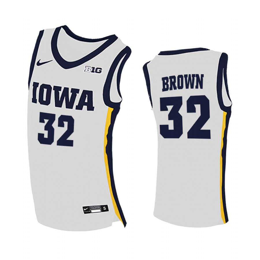 Iowa Hawkeyes Fred Brown White Home College Jersey