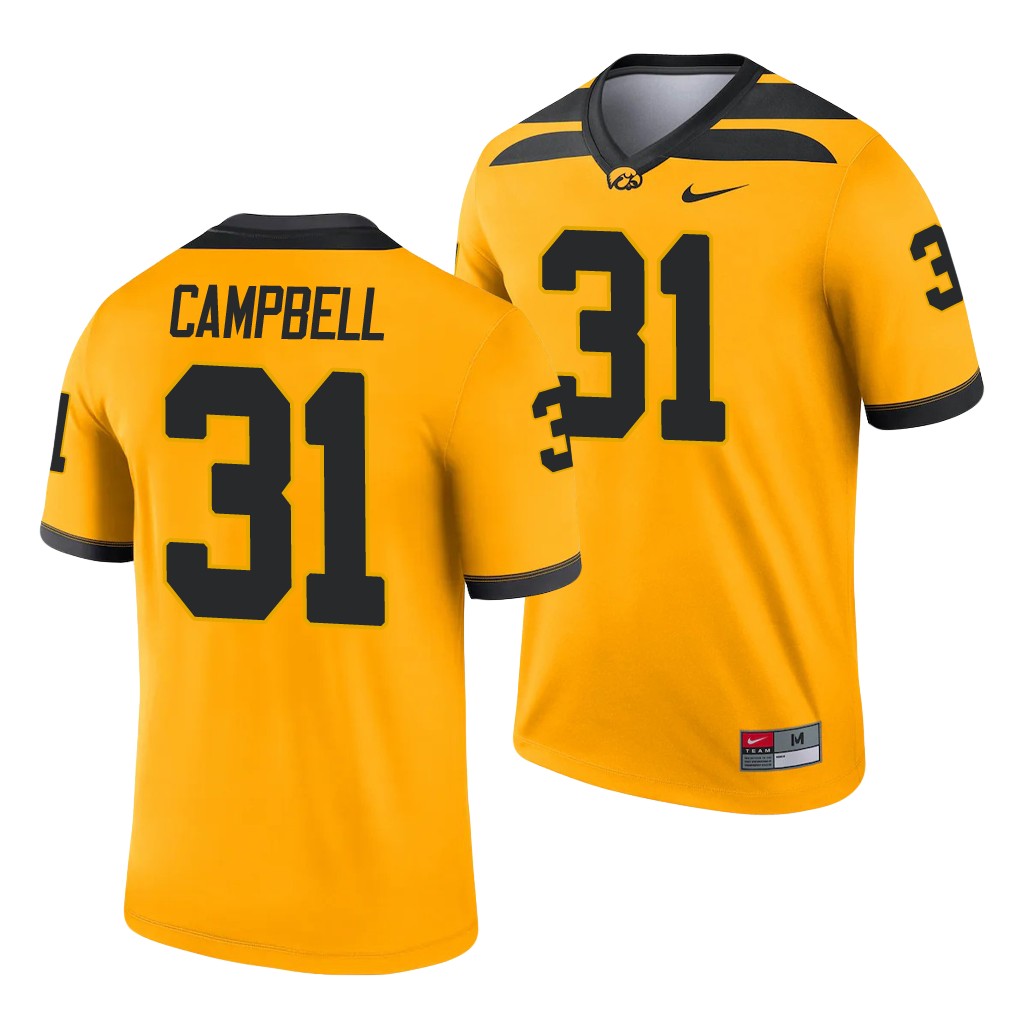 Iowa Hawkeyes Jack Campbell 31 Gold Legend Alternate Jersey Men's