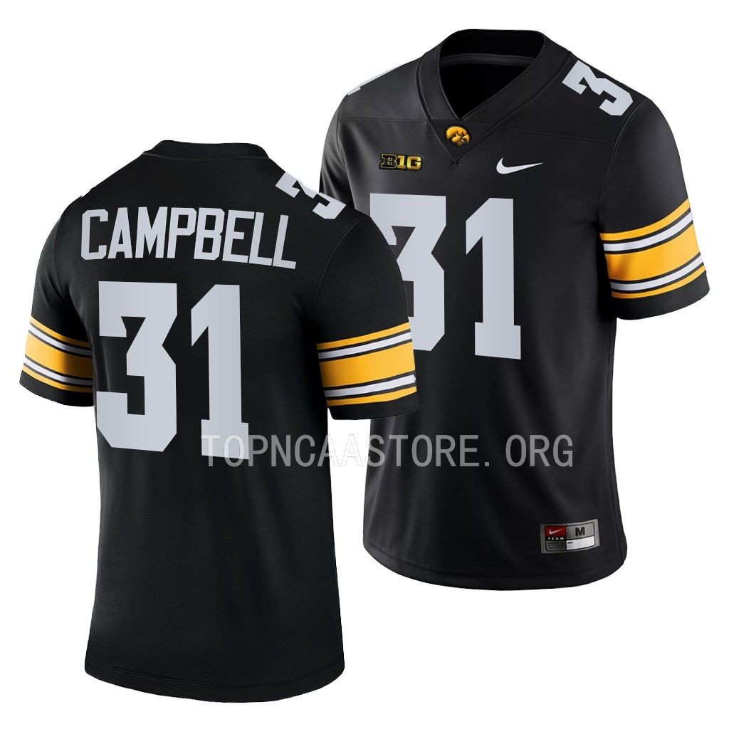 Iowa Hawkeyes Jack Campbell Jersey 2022 College Black #31 Men's Shirt